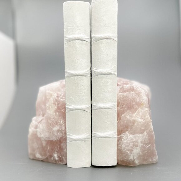 Rose Quartz Bookends Natural Characteristics Crystal Decor Pink Bookshelf (GB) - Picture 3 of 10